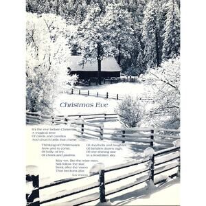 Christmas Eve Kay WInters 1970s Poem Retro Kitsch Wall Art SE8